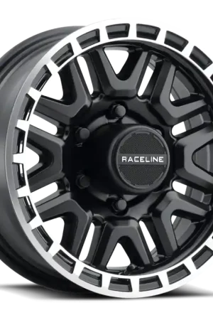 Raceline 953BM Krank 15x6in / 6x139.7 BP / 0mm Offset / 4.25mm Bore - Black & Machined Wheel Weekend Sale
