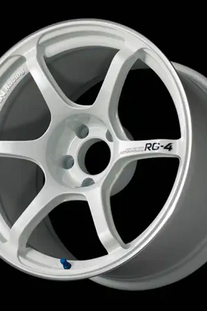 Handmade Advan RG-4 17x8.5 / +45 Offset / 5x114.3 / 73mm Bore / Racing White Metallic and Ring