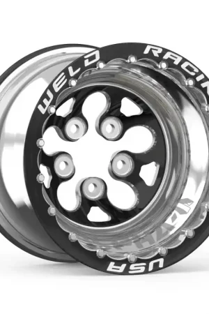 Order Now Weld Alpha-1 15x13 / 5x4.5 BP / 3in BS Black Wheel - Black Double Beadlock MT