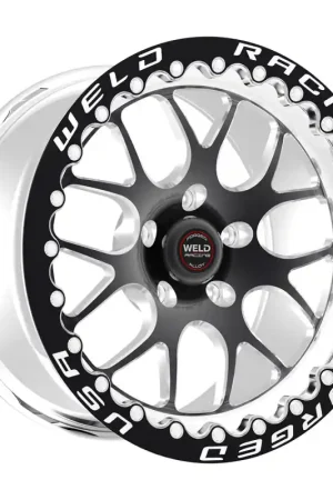 Weld S77 17x10.5 / 5x115mm BP / 5.7in. BS Black Wheel (High Pad) - Black Single Beadlock MT Sale