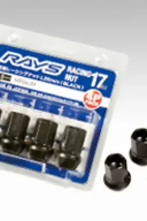 Warranty Included Rays 17 Hex Racing Nut Set L35 Short Type 12x1.50 - Black Chromate (4 Pieces)