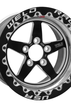 Weld S71 15x9.33 / 5x4.5 BP / 6.5in. BS Black Wheel (Low Pad) - Black Single Beadlock MT Money Back Guarantee