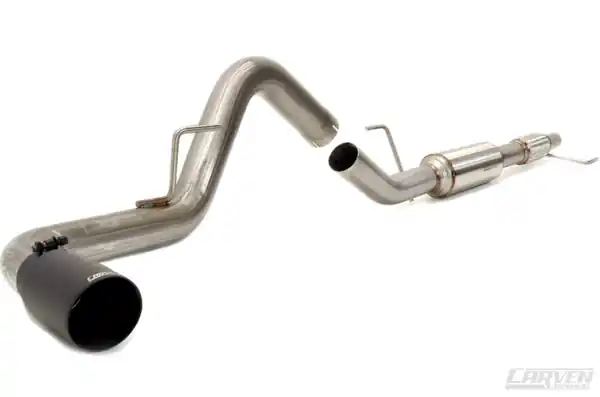 Carven 15-20 Ford F-150 Ecoboost Competitor Series Cat-Back w/TR-Series Muf. & 4in Tip-Black Same Day Shipping