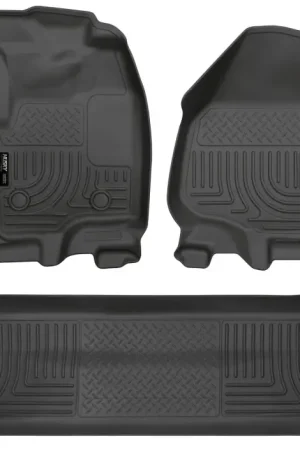 Last Chance Husky Liners 2012.5 Ford SD Crew Cab WeatherBeater Combo Black Floor Liners (w/o Manual Trans Case)