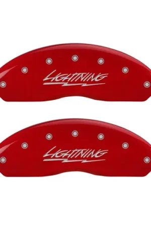 Factory Price MGP 4 Caliper Covers Engraved Front & Rear Lightning Red finish silver ch
