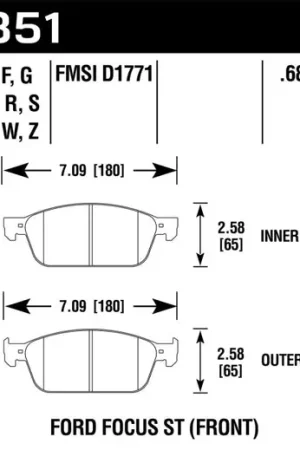 Hawk 15-16 Ford Focus ST HPS 5.0 Front Brake Pads Special Offer