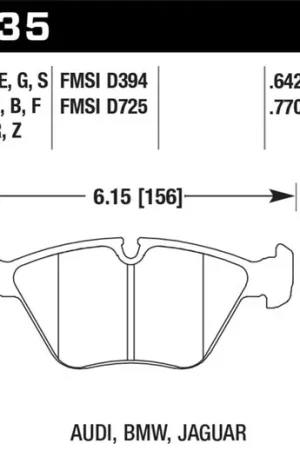 Hawk 1997 BMW E36 M3 Blue 9012 Race Front Brake Pads Trusted Brand