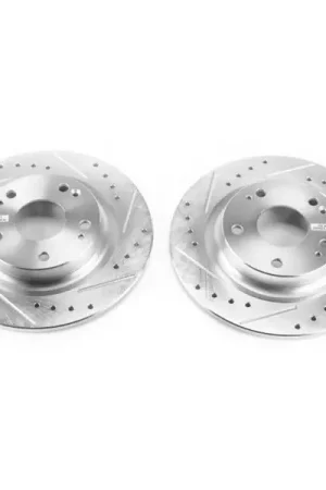 Power Stop 17-18 Honda Civic Si Rear Evolution Drilled & Slotted Rotors - Pair Fast Shipping
