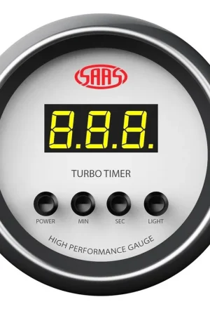 SAAS 52mm White Muscle Series Digital Automatic Turbo Timer - SG-DTT52W Grab Now