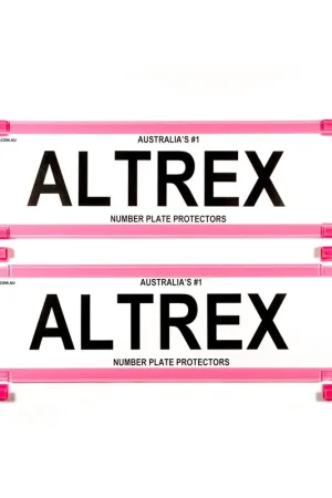 Altrex QLD, VIC, TAS, SA, WA \\u0026 NT Dual Slimline Pink Number Plate Protectors - without Lines - 6BCVSNL Free Delivery