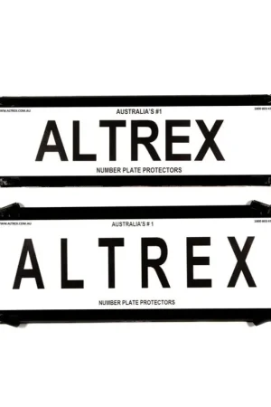 Express Delivery Altrex NSW HSV and FPV Slimline Black Number Plate Protectors - without Lines - 6HPVSNL