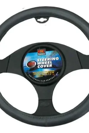 Affordable PCCovers 38cm Steering Wheel Cover - Smooth Leather Look - Dark Grey - RG2424DG (Pickup Only)