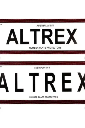 Brand New Altrex QLD, ACT, VIC, TAS, SA, WA \\u0026 NT Slimline Combination Red Carbon Fibre Number Plate Protector Covers - without Lines - 6SERQ
