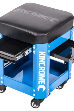 Bargain Kincrome Workshop Creeper Seat with Dual Drawers and Can Holder (Electric Blue) - K8114 (Bulky Item - Freight Applies)