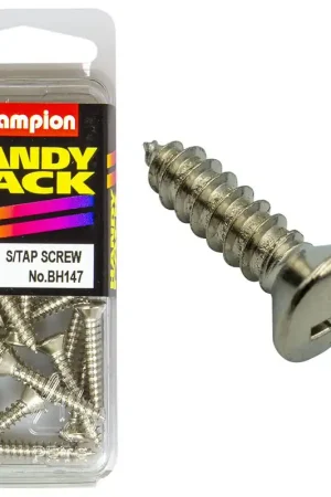 Champion Pack of 15 8G x 25mm Philips Raised Head, Nickel Plated Self Tapping Screws - BH147 Direct From Manufacturer
