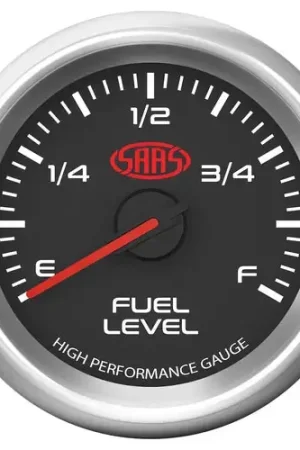 Genuine SAAS Fuel Level Gauge 52mm Muscle Series 3 Black 12V - SG32290