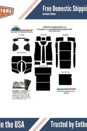 Insulation Sound Deadener Kit for 1940 Ford Panel Delivery Van Sedan Complete Shop Now