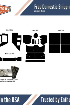 Budget Insulation Sound Deadener Kit for 1987-1991 Ford Truck Crew Cab Pickup Complete