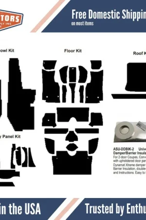 Authentic Insulation Sound Deadener Kit for 63-67 Corvette Coupe Acoustishield Complete