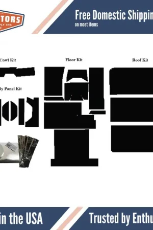 Insulation Sound Deadener Kit for 1966-1977 Ford Bronco, Full Cab Acoustishield Fan Favorite