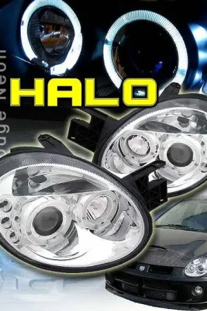 Free Returns Chrome Dual Halo LED Headlights