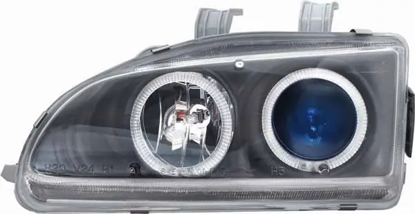 Blue Projector Headlights with Black Housing and 7 Color Halo Ring - 910127 Cheap