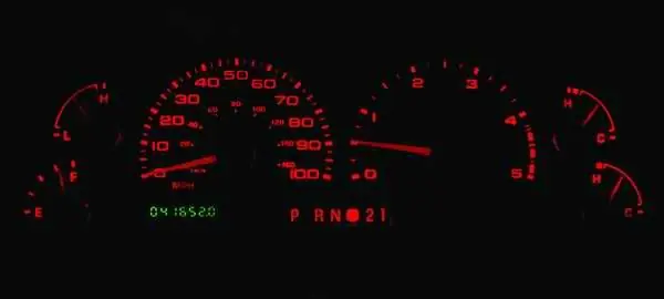 Instant Buy US Speedo Stainless Steel Gauge Face with Red Back and Color Match Needles - Displays Tachometer - SS F 01R