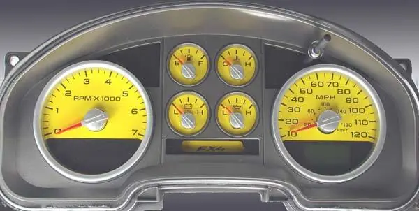 Secure Checkout US Speedo Yellow Exotic Color Gauge Face - Displays MPH - FX4 04 YE