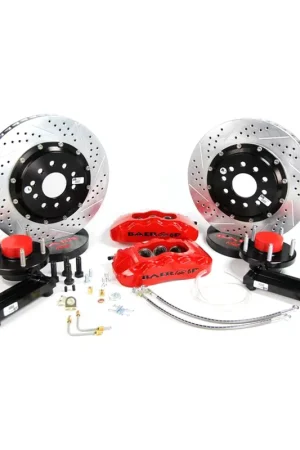 Sale Baer Brakes 4301336FR-11 Baer Brakes 13" Pro+ Front Brake Kit, Fire Red, Slot, ARP Studs