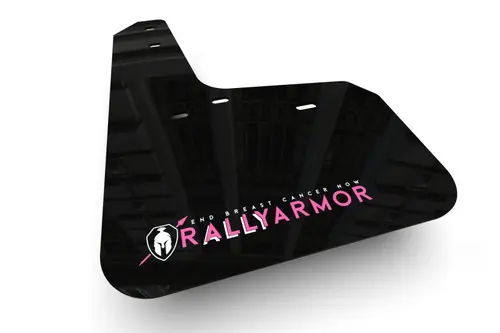 Rally Armor 2017-2024 Tesla Model 3 Black Mud Flap BCE Pink Logo No Minimum Order