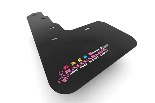 Brand New Rally Armor 2022-2024 Tesla Model X & X Plaid Black Mud Flap - Pink BCE Logo