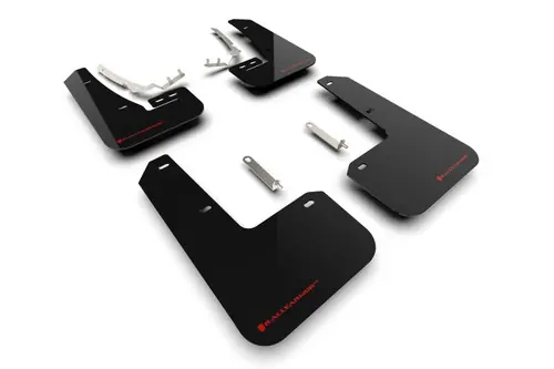 Handmade Rally Armor 2022-2025 MK8 Volkswagen Golf GTI/R UR Black Mud Flap w/ Red Logo