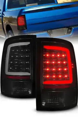 One Day Deal ANZO 09-18 Dodge Ram 1500 Full LED Tailights w/ Sequential Black Housing/Smoke Lens