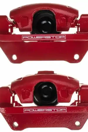 Power Stop 07-18 Jeep Wrangler JK Front Red Caliper Pair w/Bracket Free Delivery