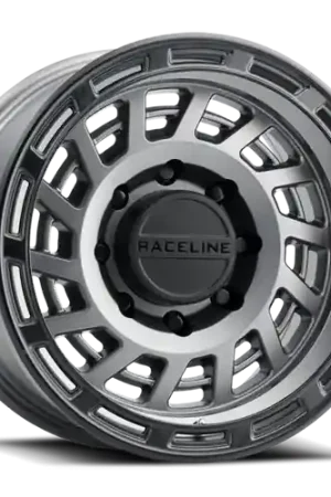 Raceline 957GB Halo 17x9in / 8x180 BP / -12mm Offset / 130.81mm Bore - Gunmetal & Black Lip Wheel Latest
