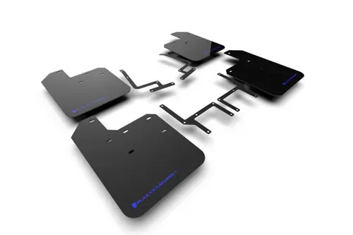 Genuine Rally Armor 2018-2025 Jeep JL Wrangler | Wrangler 392 | 4XE Black UR Mud Flap w/ Blue Logo - MF54-UR-BLK/BL