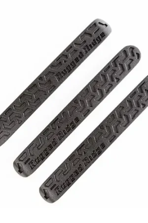 Rugged Ridge Elite Dr Hndle Inserts Black Tread 2Dr 07-18 Jeep Wrangler JK Budget