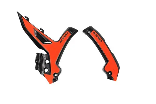Acerbis 2023+ KTM EXC-F/ SX/ SX-F/ XC/ XC-F/ XC-W/ XCF-W Frame Guards- X-Grip - Black/16 Orange Save Now