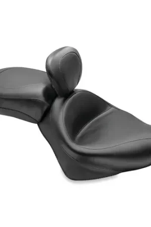 Place Order Mustang 07-15 Honda VT750C2 Spirit, 10-20 Phantom Wide Touring 2PC Seat w/Driver Backrest - Black