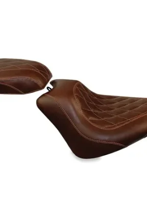 Mustang Motorcycle 11-13 Harley Davidson Blackline, 12-17 Slim/Slim S Tripper Solo Seat Diam Stitch - Distressed Brown Price Cut