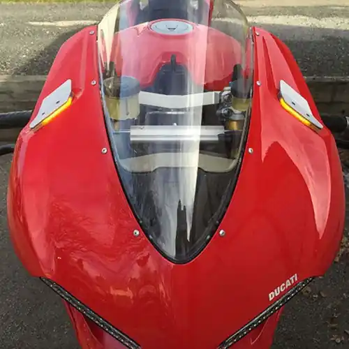 New Rage Cycles 2015-2019 Ducati 1299 Panigale Mirror Block Off Turn Signals Brushed Aluminum Luxury