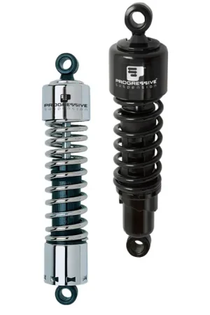 Warranty Included Progressive Harley 412 Series Shocks 12.0in - Black - 412-4049B
