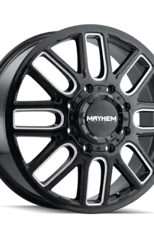 Mayhem 8107D Cogent Dually 22x8.25/8x165.1 BP/115mm Offset/121.3mm Hub Black w/ Milled Spokes Wheel Worldwide Shipping