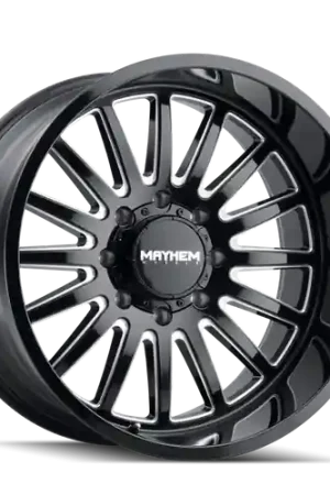 Mayhem 8114 Utopia 20x9 / 8x180 BP / 0mm Offset / 124.2mm Hub Black w/ Milled Spokes Wheel Free Shipping