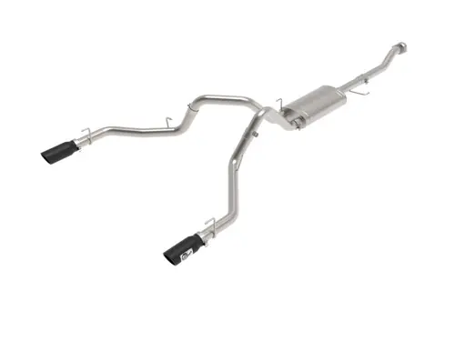 Best Seller aFe Vulcan 3in 304 SS Cat-Back Exhaust 2021-2023F-150 V6 2.7L/3.5L (tt)/V8 5.0L w/ Black Tips - 49-33127-B