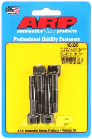 Today Only ARP 5/16-24 x 2-Inch Black Hex Water Pump Pulley with .750-Inch Fan Spacer Stud Kit
