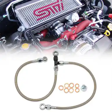 IAG Stock Location Turbo Oil Feed & AVCS Line For 2006-14 Subaru WRX, 2004-21 STI, 2005-09 Legacy GT and 2004-08 Forester XT. Fan Favorite