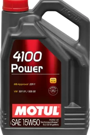 Limited Offer MOTUL 4100 POWER 15W50 Engine Oil - 4x5L (Case of 4) - 100273