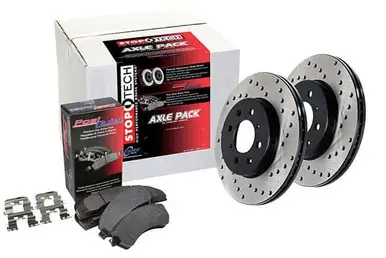 StopTech Sport Axle Pack; Slotted Rotor; Rear Brake Kit with Brake lines Professional Grade
