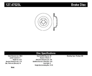 StopTech Sport Drilled & Slotted Brake Rotor; Rear Left Seasonal Sale